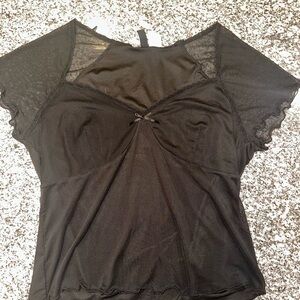H&M Black Lace Crop Top Size Medium